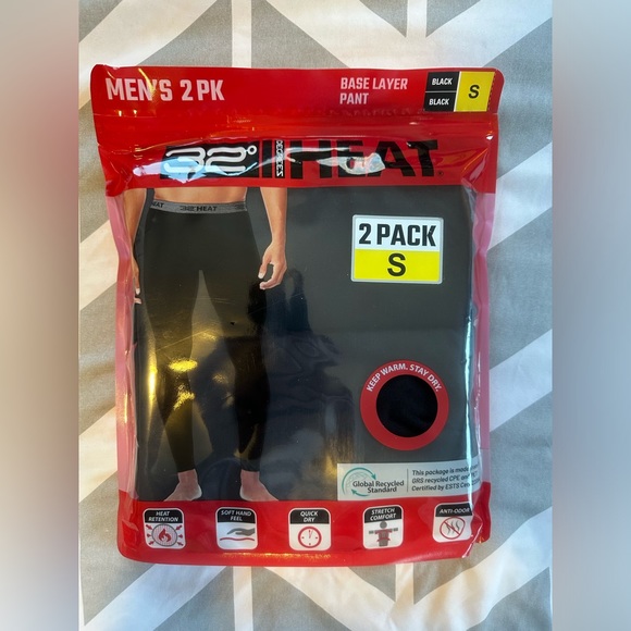 32 Degrees Men's Heat Base Layer Pant, 2-Pack/ Various Sizes (NWT) - Picture 2 of 8